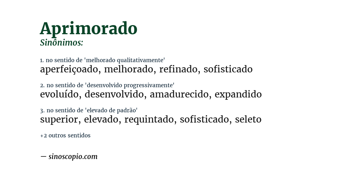 Sinônimo de aprimorado