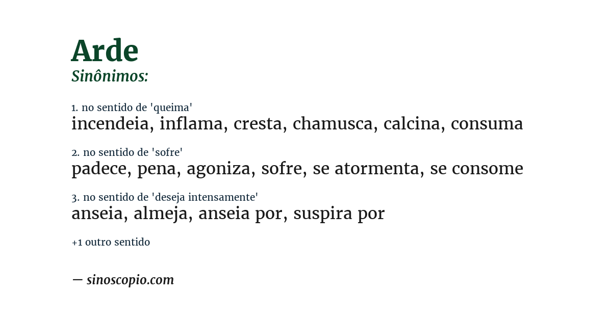 Sinônimo de arde