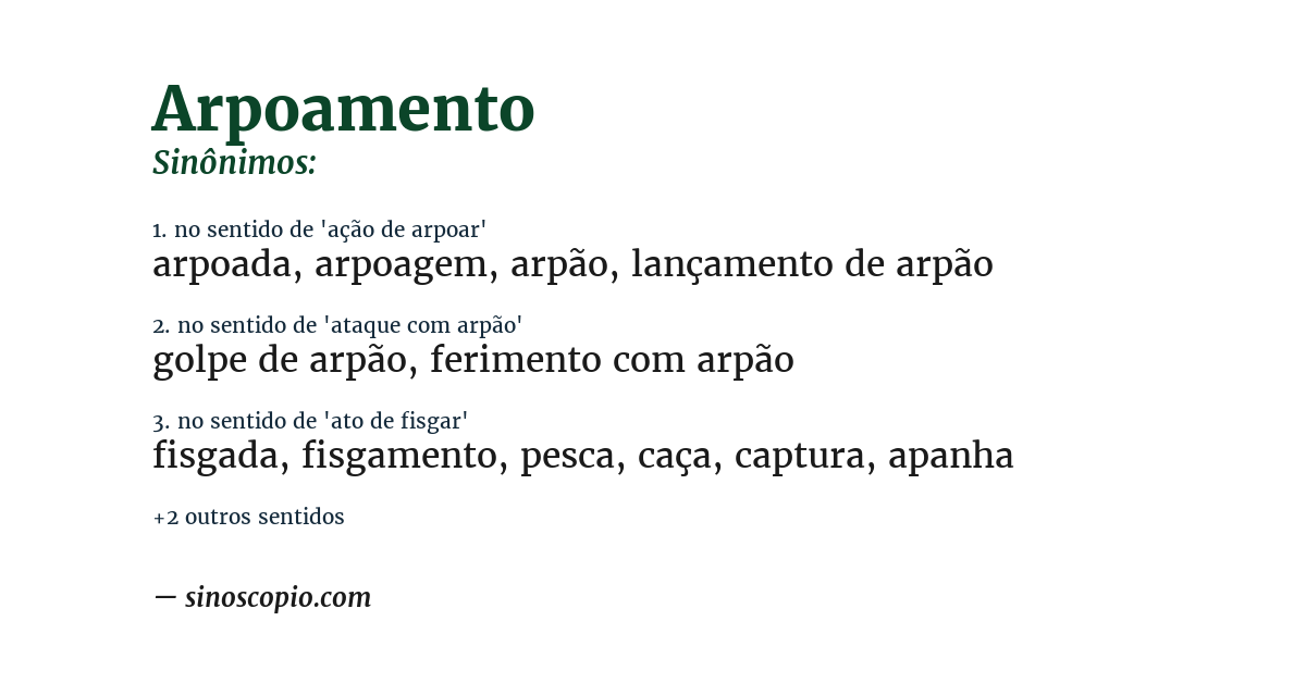 Sinônimo de arpoamento