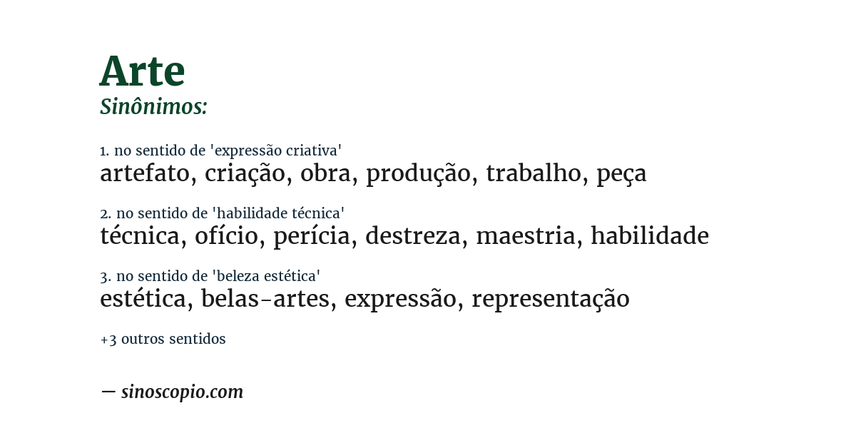 Sinônimo de arte