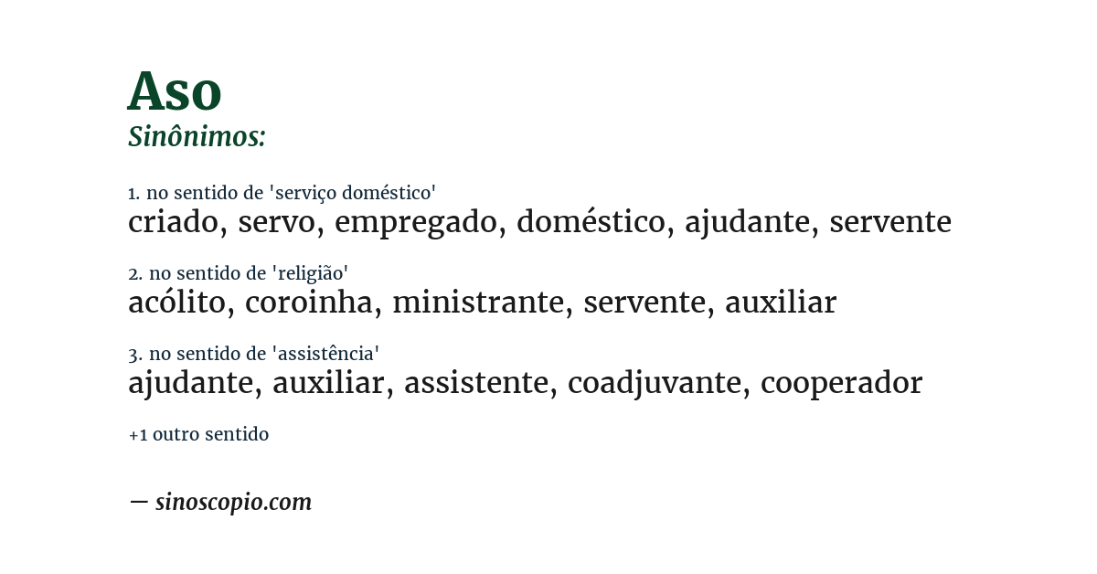 Sinônimo de aso