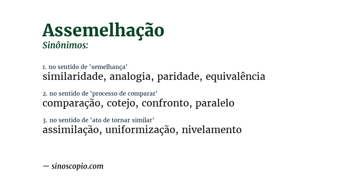 Sinônimo de assemelhação
