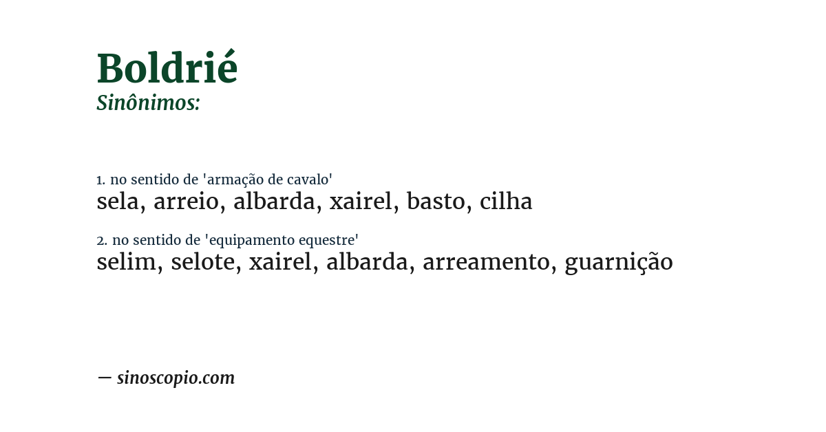 Sinônimo de boldrié