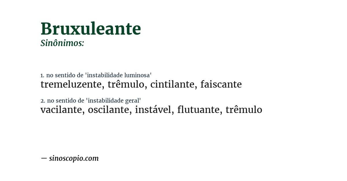 Sinônimo de bruxuleante