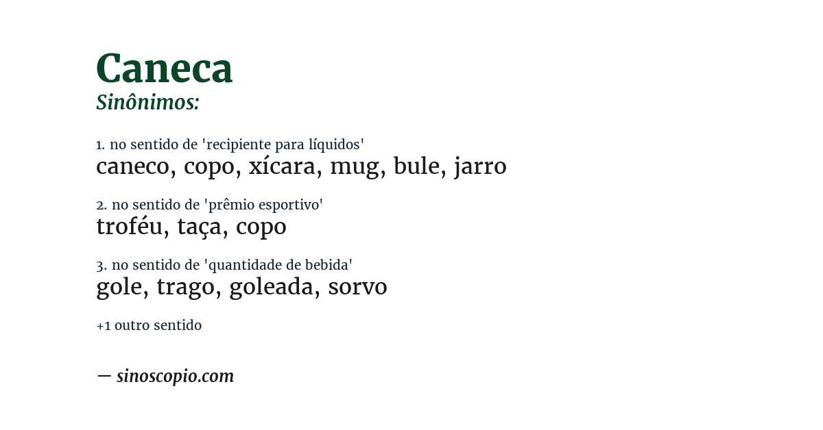 Sinônimo de caneca