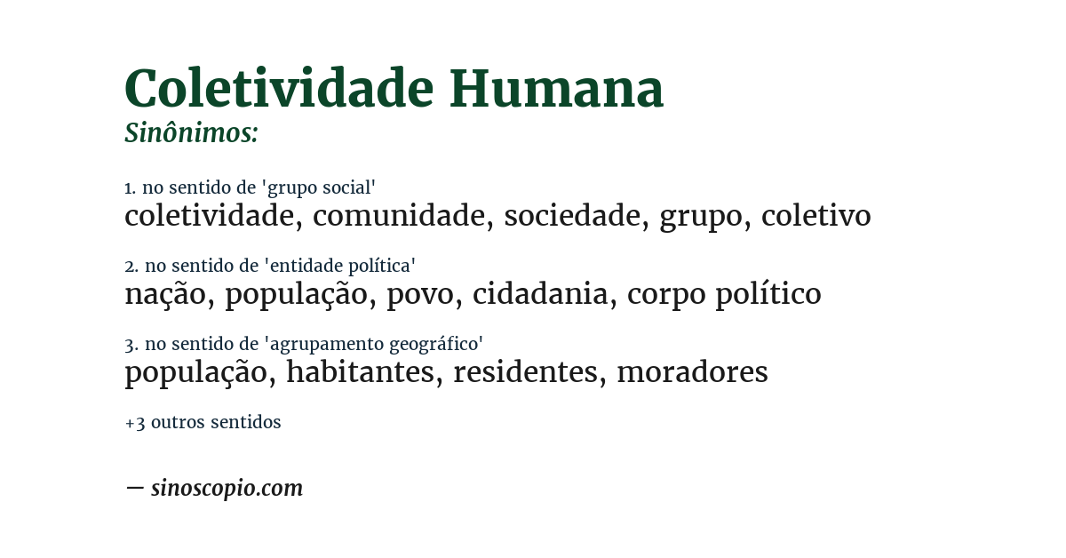 Sinônimo de coletividade humana