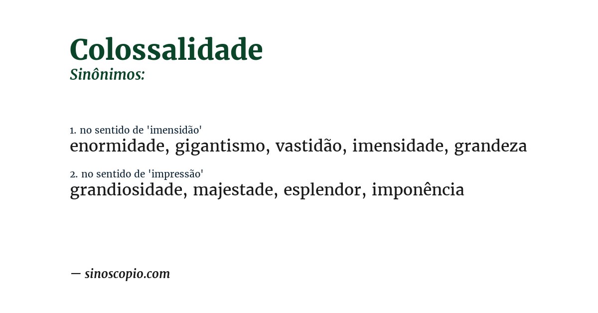 Sinônimo de colossalidade