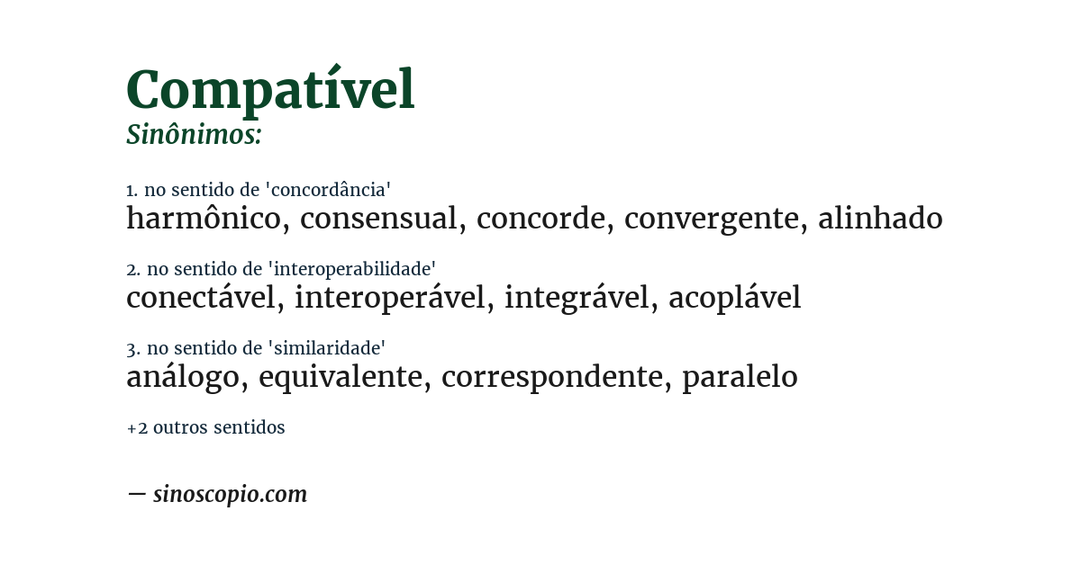 Sinônimo de compatível