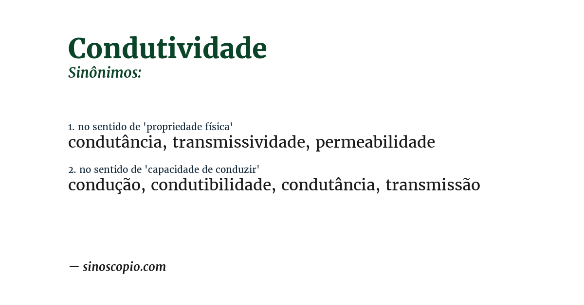 Sinônimo de condutividade