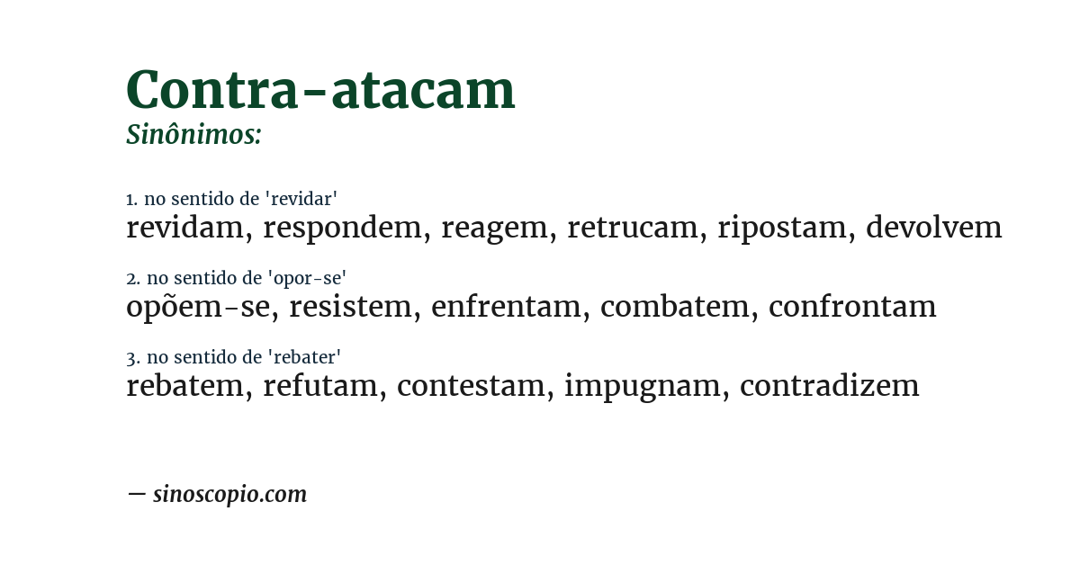 Sinônimo de contra-atacam