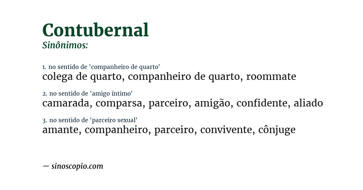 Sinônimo de contubernal