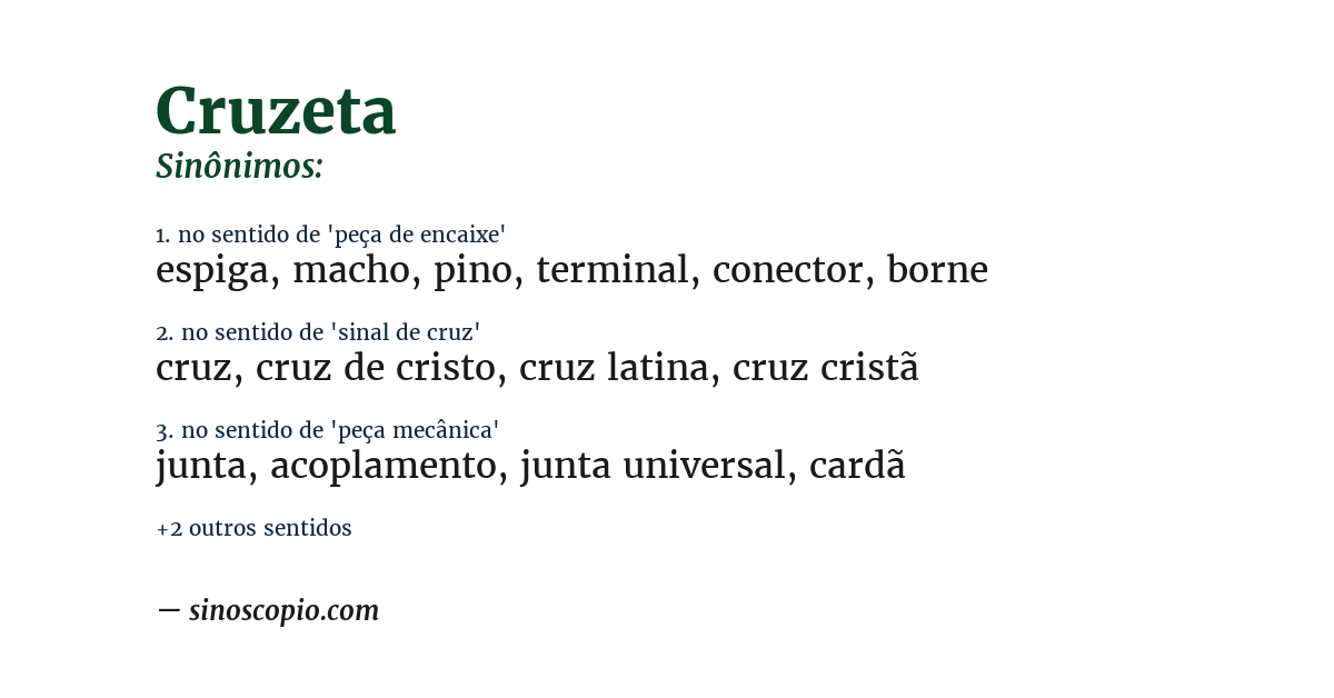 Sinônimo de cruzeta