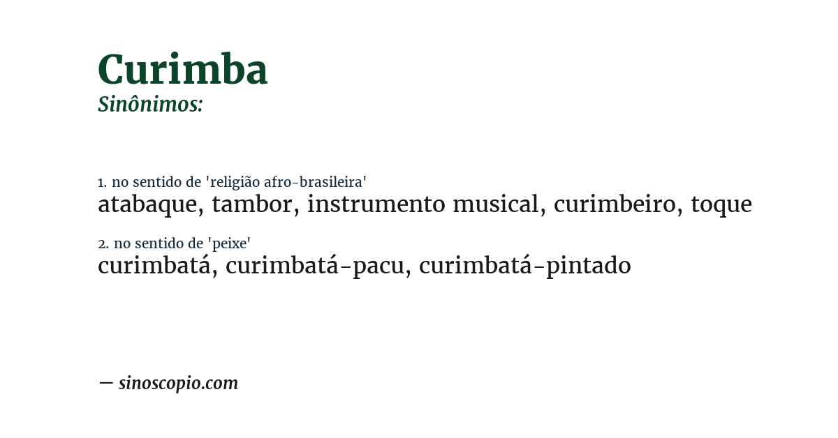 Sinônimo de curimba