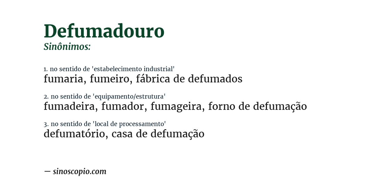 Sinônimo de defumadouro