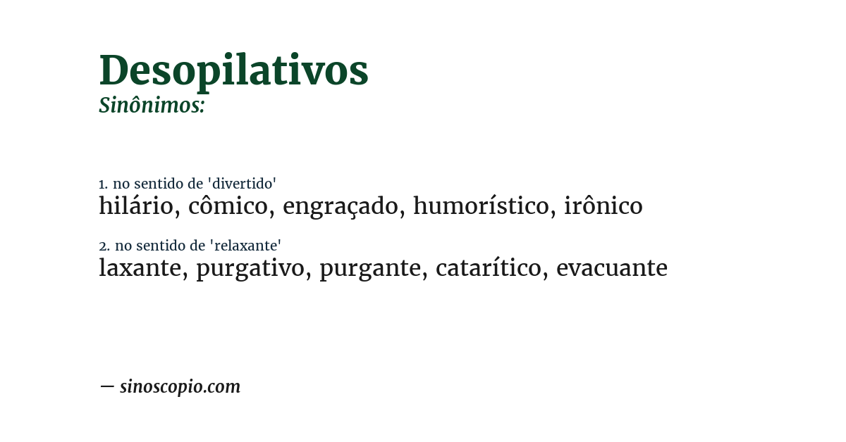 Sinônimo de desopilativos