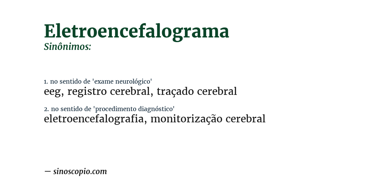 Sinônimo de eletroencefalograma