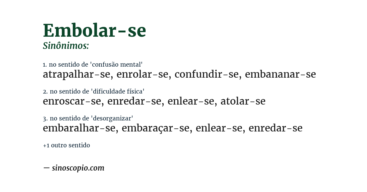 Sinônimo de embolar-se