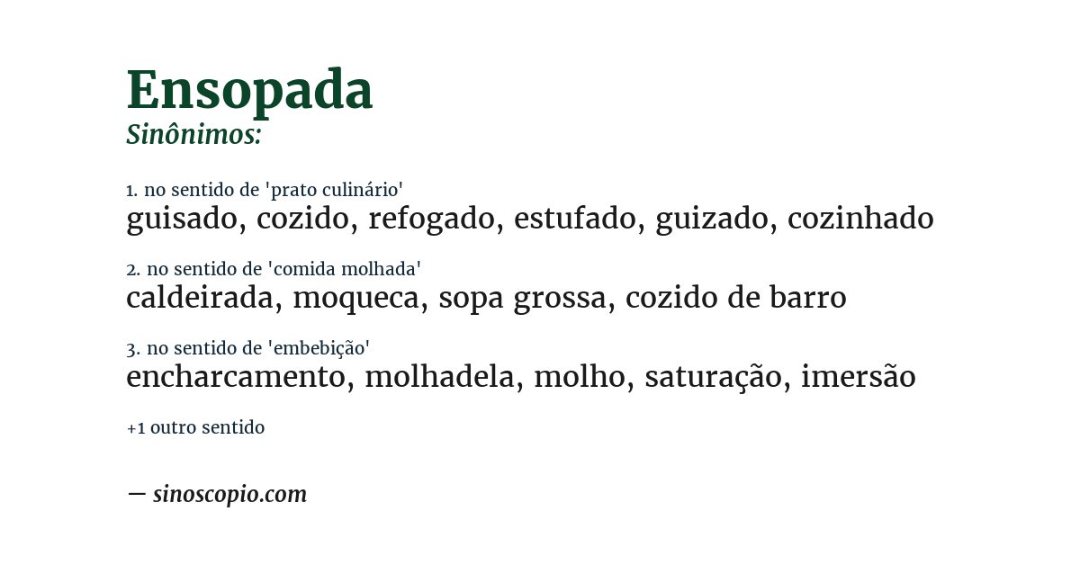 Sinônimo de ensopada