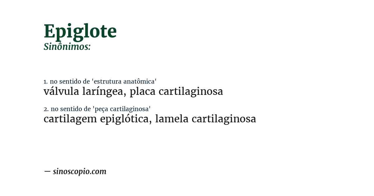 Sinônimo de epiglote