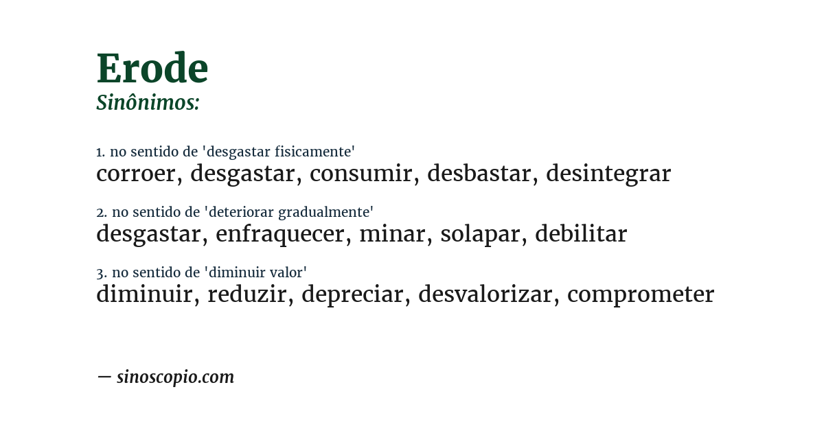 Sinônimo de erode