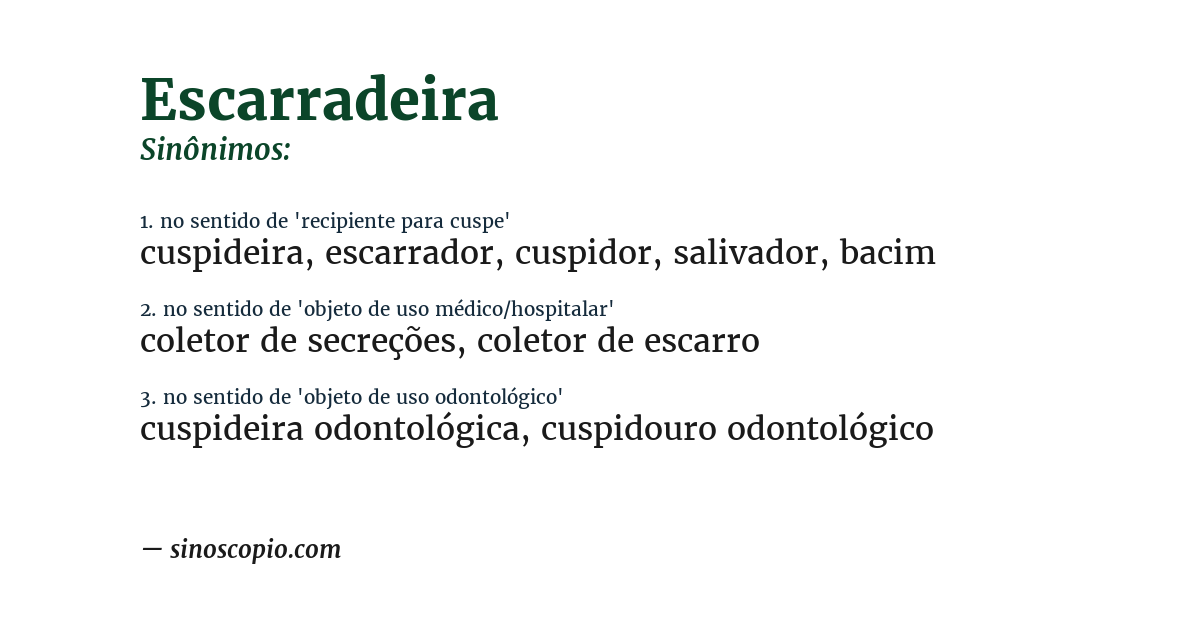 Sinônimo de escarradeira