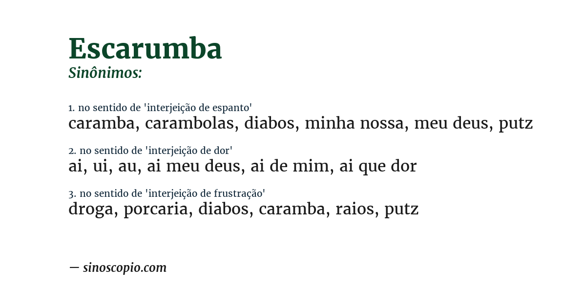 Sinônimo de escarumba