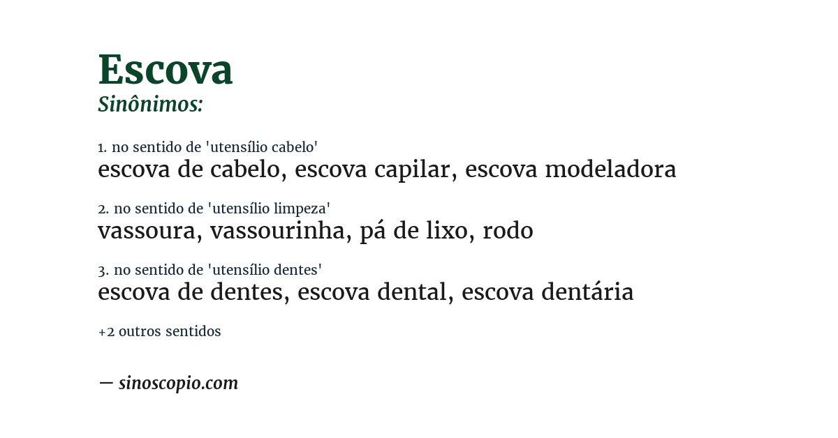 Sinônimo de escova