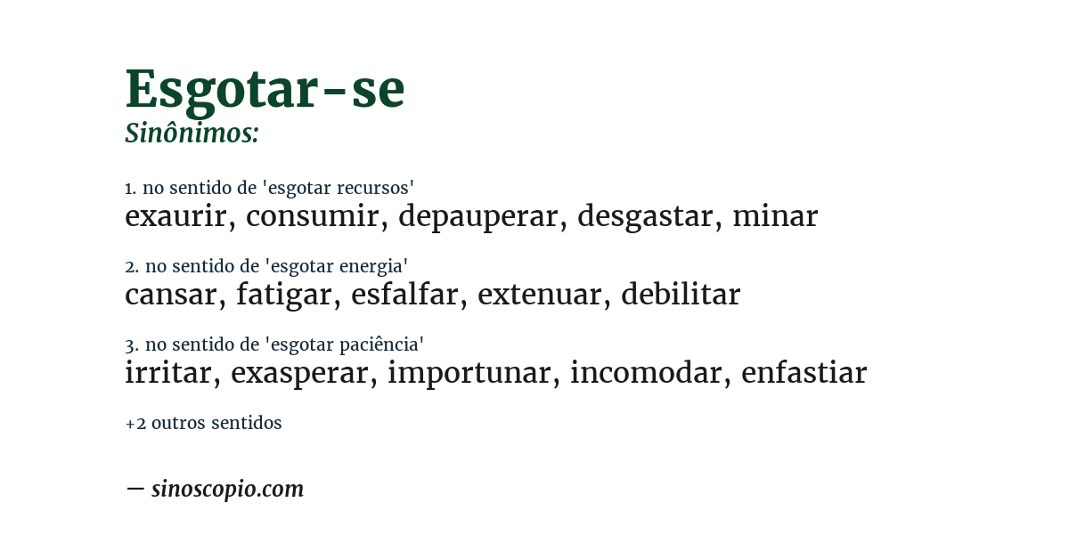 Sinônimo de esgotar-se