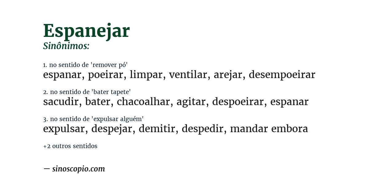 Sinônimo de espanejar