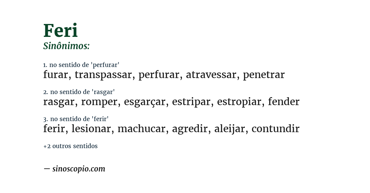 Sinônimo de feri