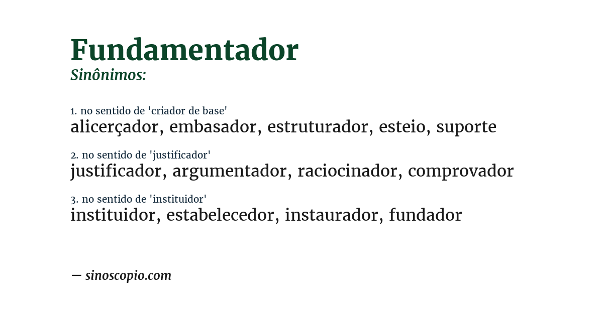 Sinônimo de fundamentador