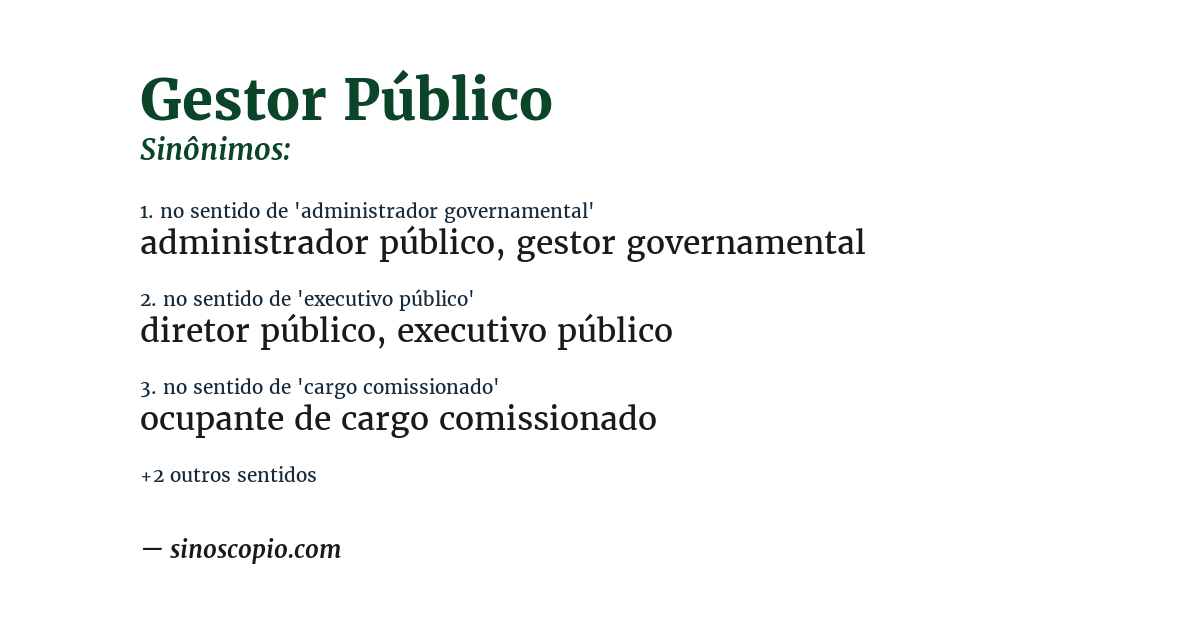 Sinônimo de gestor público