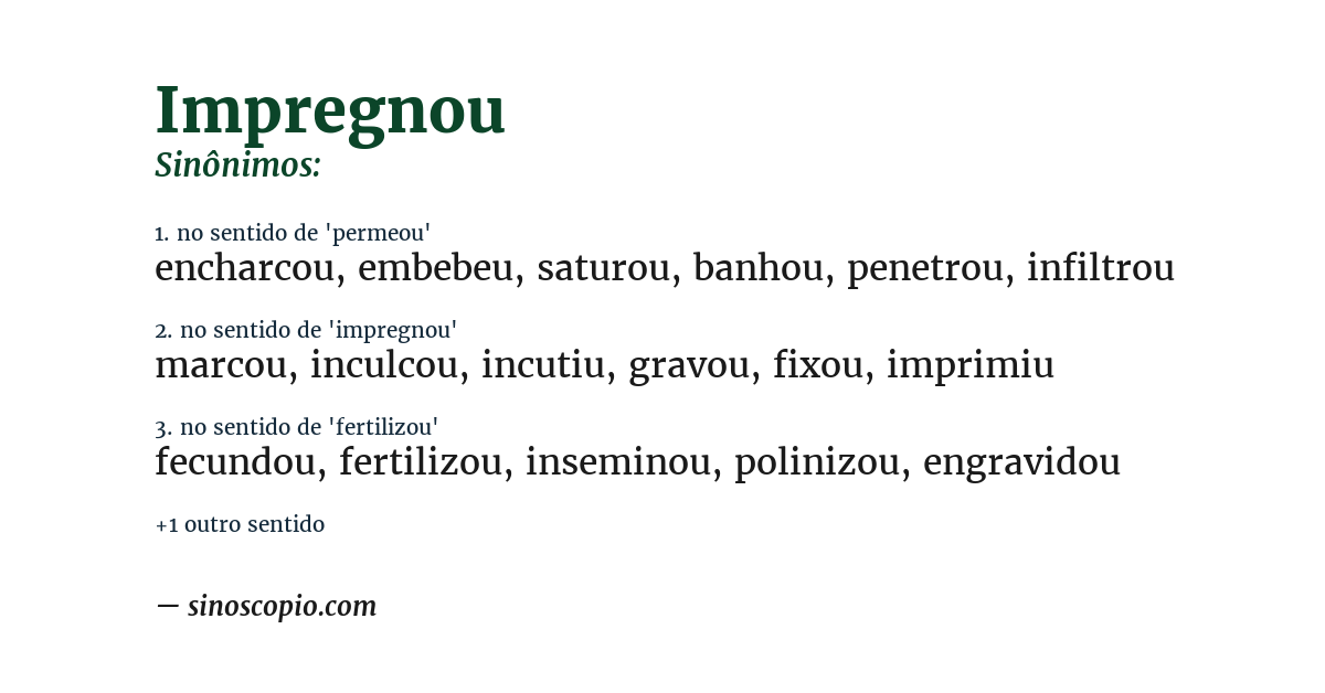 Sinônimo de impregnou