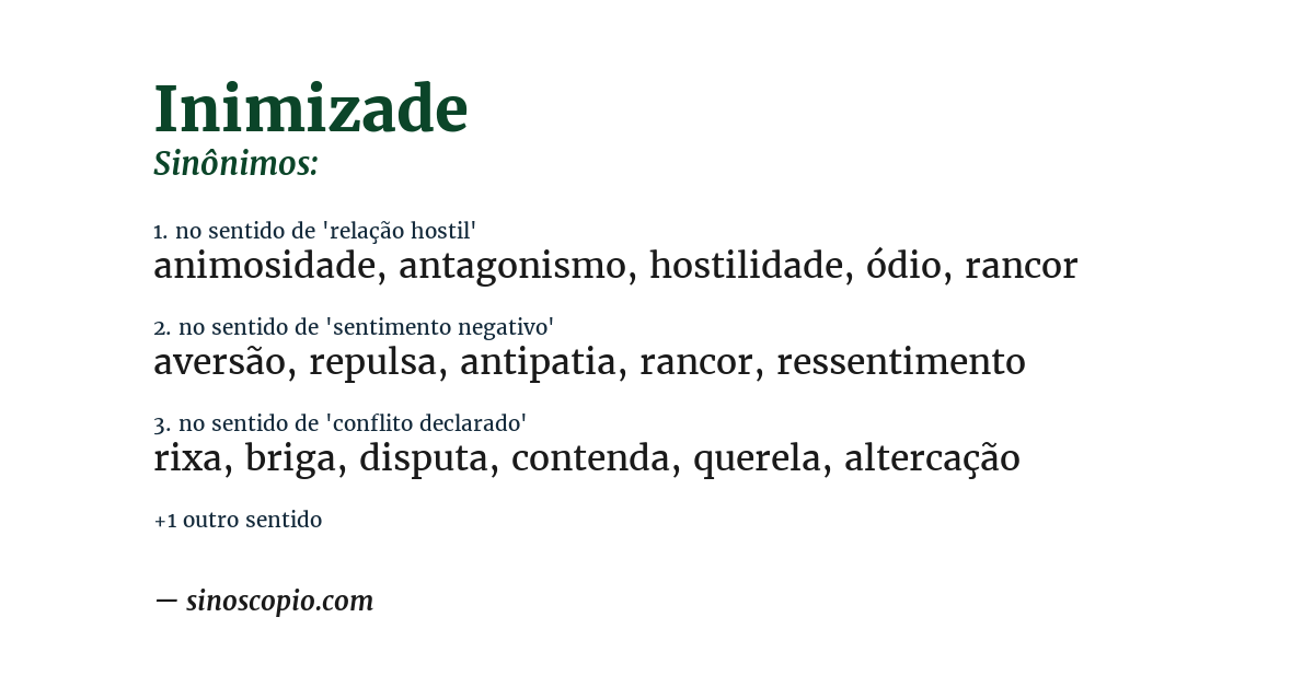 Sinônimo de inimizade