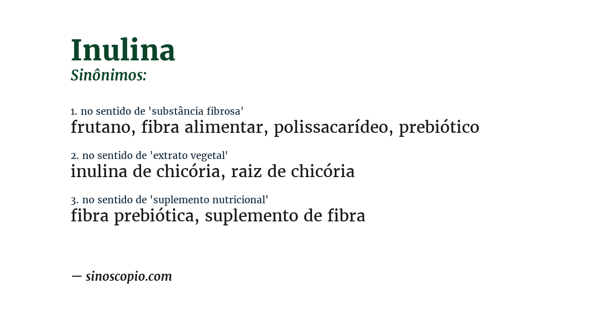 Sinônimo de inulina