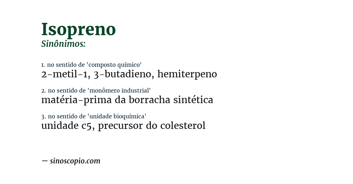 Sinônimo de isopreno