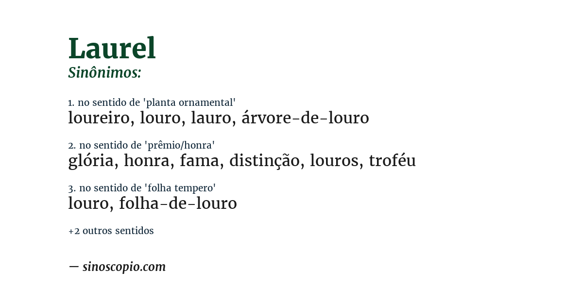 Sinônimo de laurel
