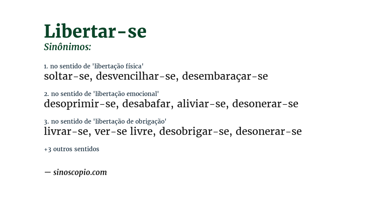 Sinônimo de libertar-se