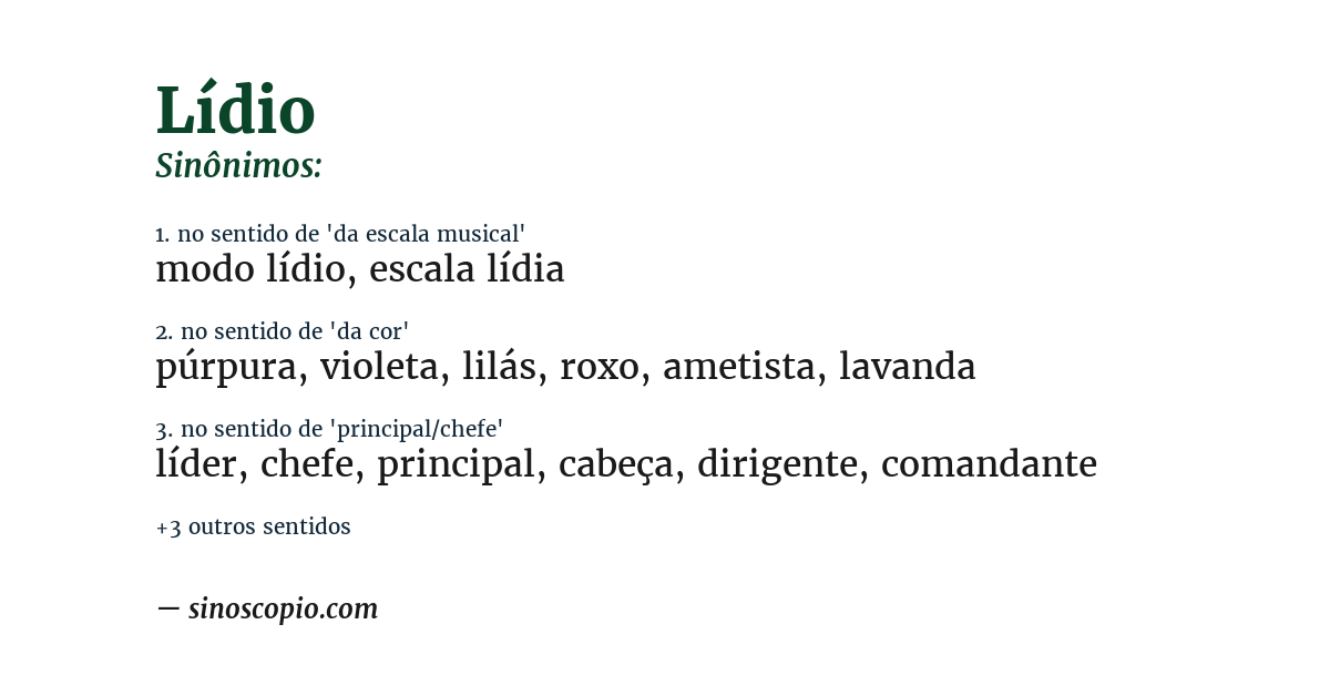 Sinônimo de lídio