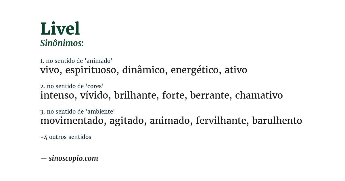 Sinônimo de livel