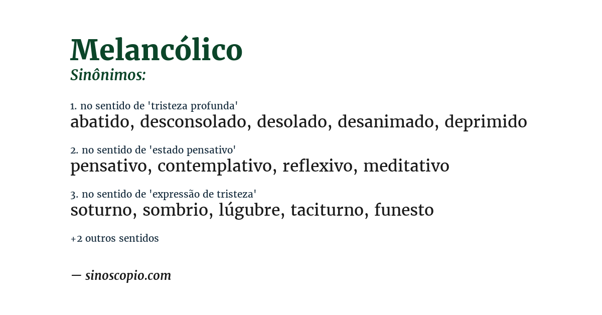 Sinônimo de melancólico