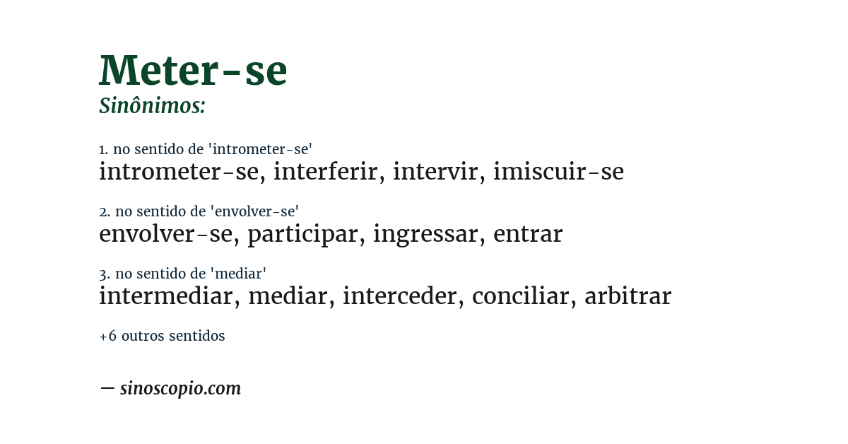 Sinônimo de meter-se