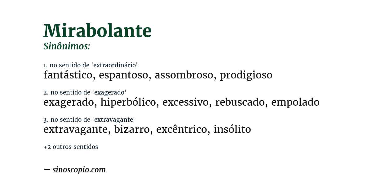 Sinônimo de mirabolante