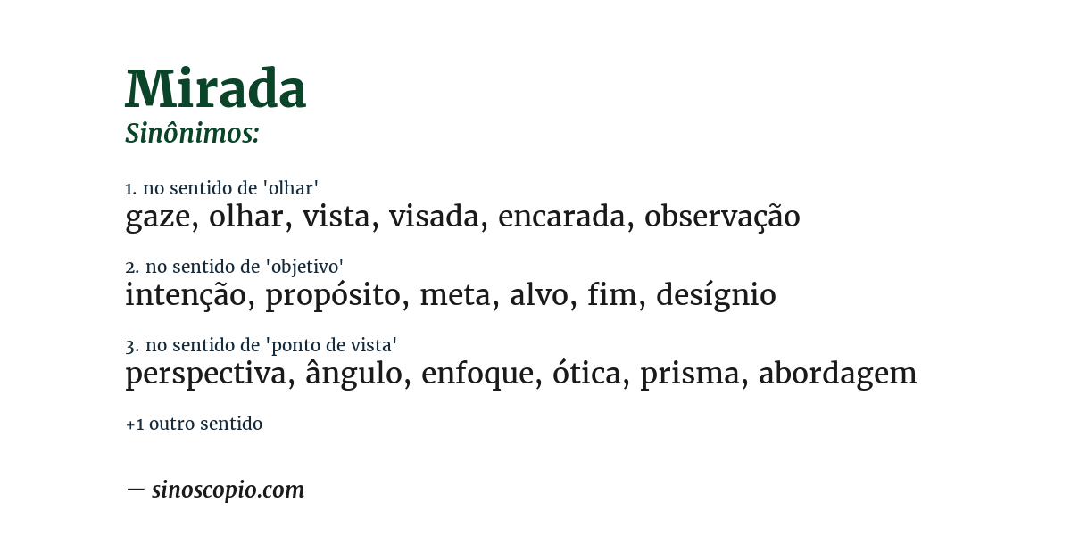 Sinônimo de mirada