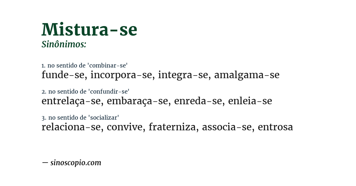 Sinônimo de mistura-se