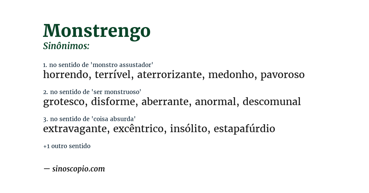Sinônimo de monstrengo