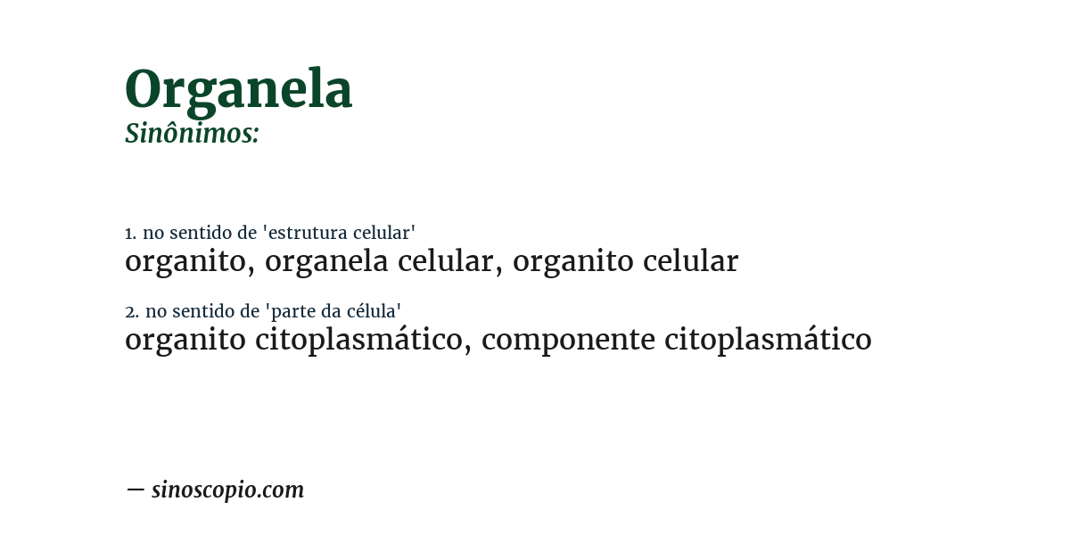 Sinônimo de organela