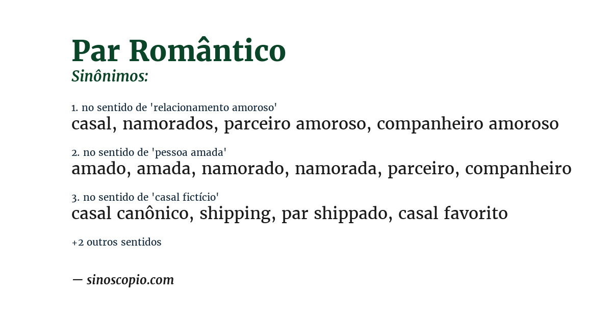 Sinônimo de par romântico