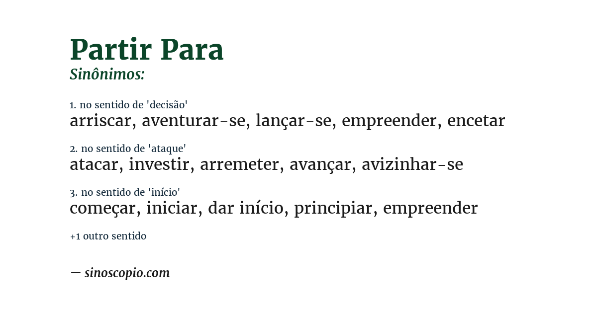 Sinônimo de partir para