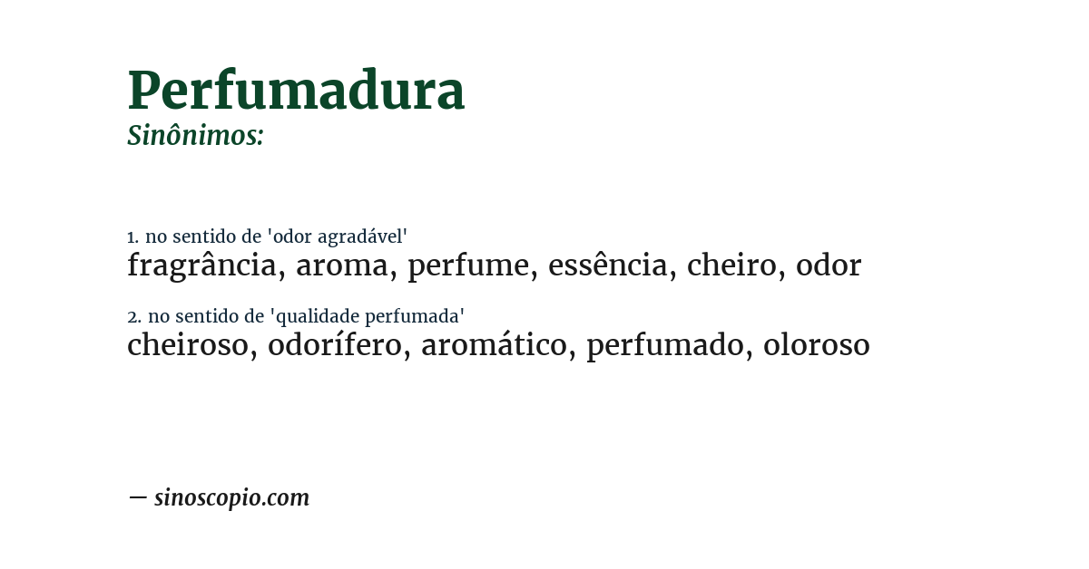 Sinônimo de perfumadura